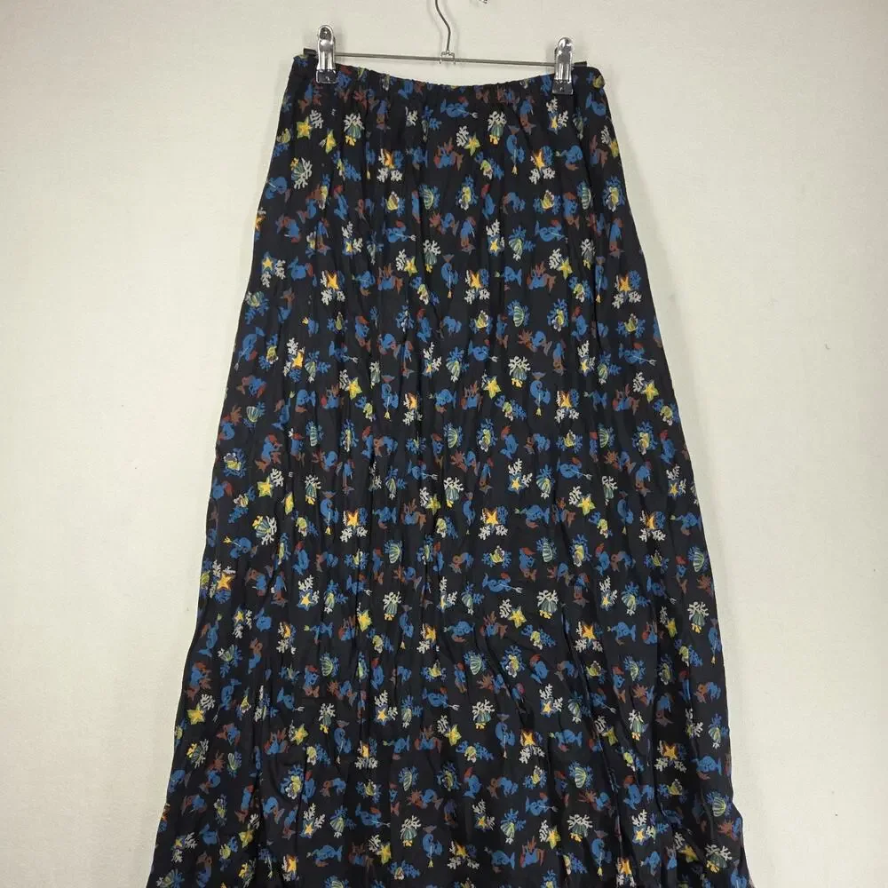 Vintage Chicos Womens Skirt Large 1 Mermaid Retro Midi Date Night Boho Black - Picture 8 of 10